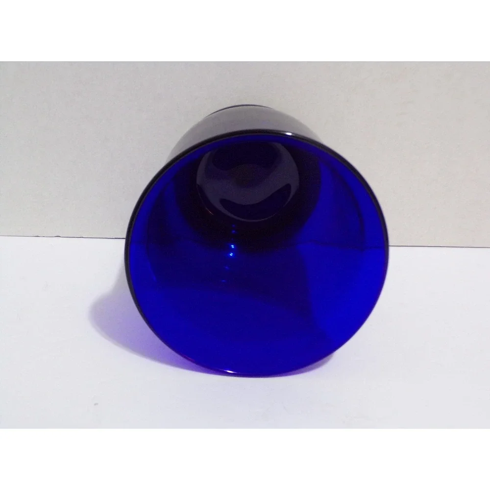 Vintage Party Lite Brillance Cobalt Blue Glass Candle Holder Vase 5